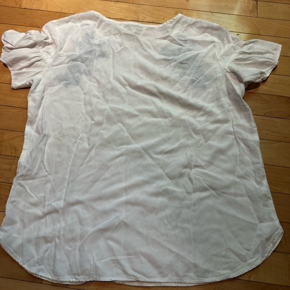 LOFT Floral Embroidered Ruffle Cuff Top‎ Size Medium - Picture 5 of 6